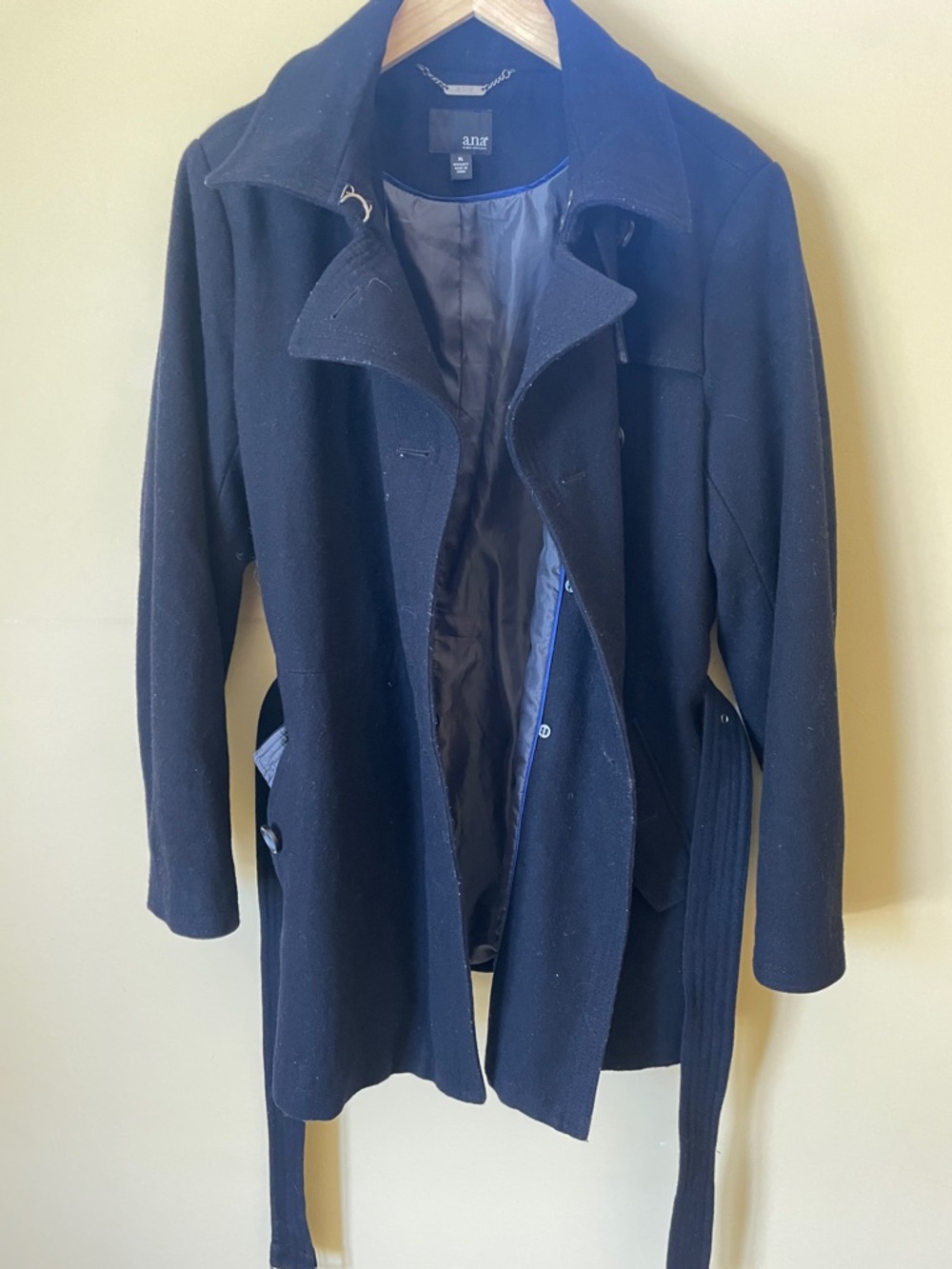 a.n.a Navy Blue Trench Coat with Belt